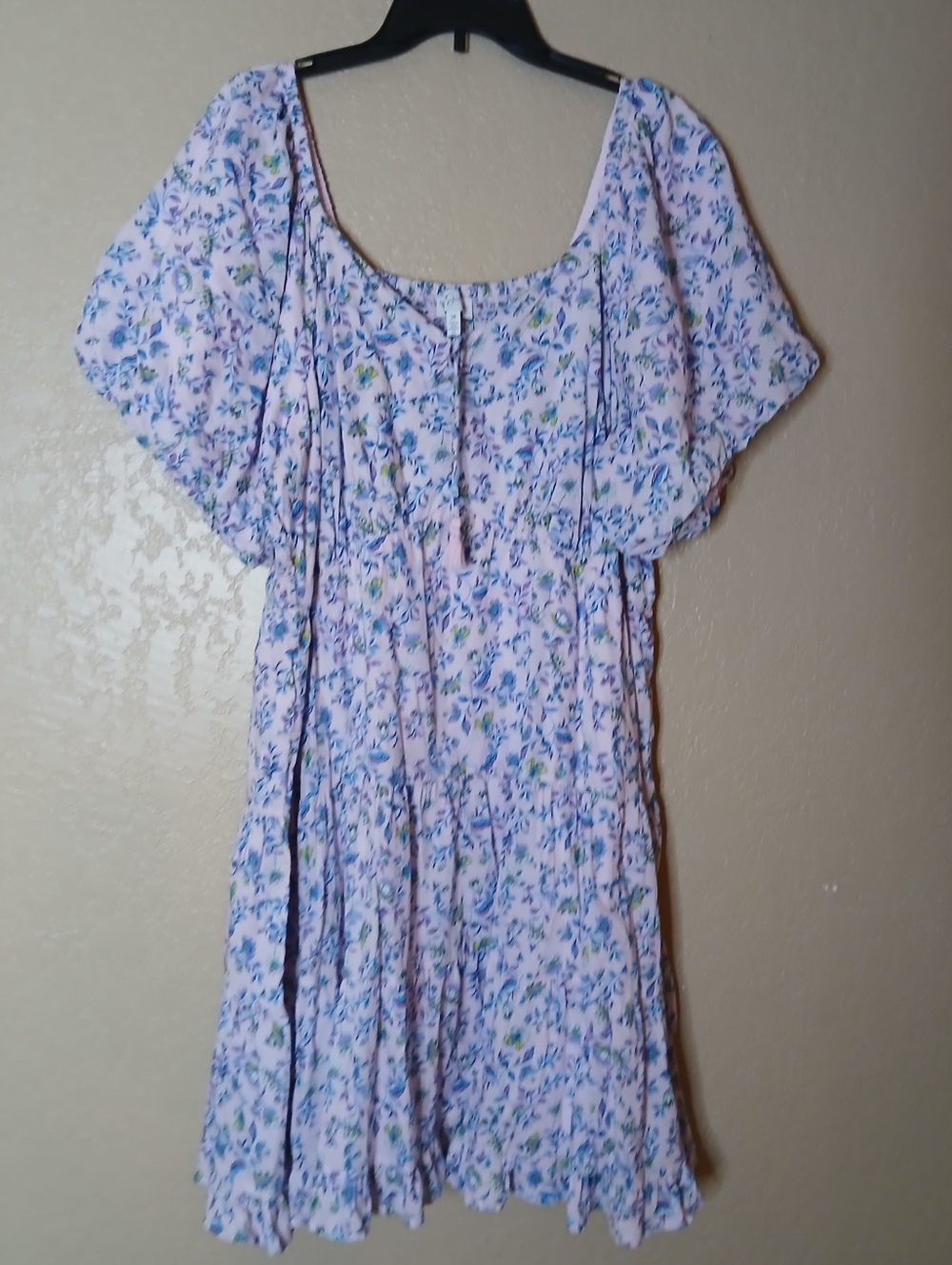 Vtg Jessica Simpson Floral Boho Mini Dress Size 3X